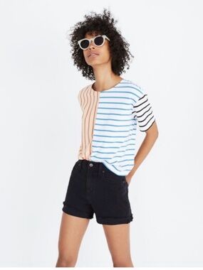 Madewell The Perfect Jean Short In Washed Black